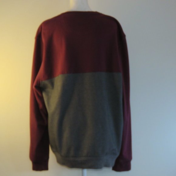 IZOD Advantage Performance Stretch Long Sleeve Gray & Burgundy Shirt Size L C825 - Picture 5 of 7